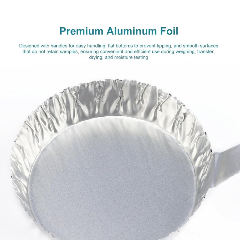 stonylab Aluminum Weighing Boats, Foil Dishes with Handles, Powder and Liquid Weighing Pans, 100 Count, Trays for Chemical Scale, Medium - Image 3